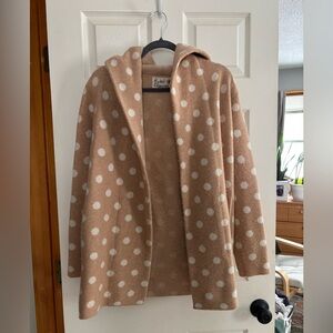 Field Flower Anthropologie Polka Dot Hooded Wool Sweater